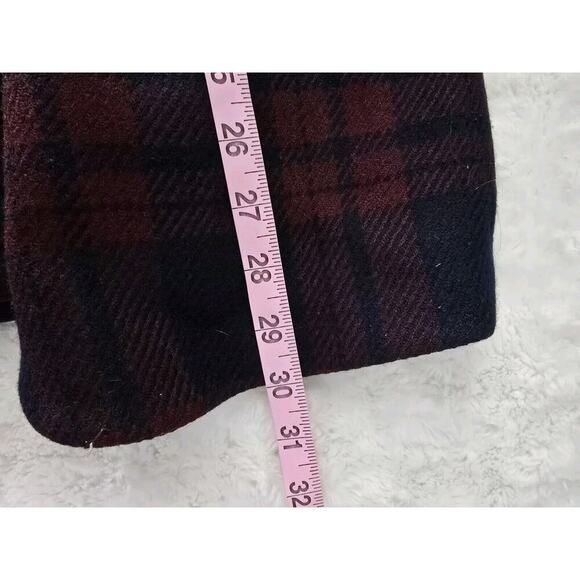 Jones New York Women's 100% Wool Plaid Dark‎ Academia Blazer Jacket Red Blue 10 - Picture 10 of 12
